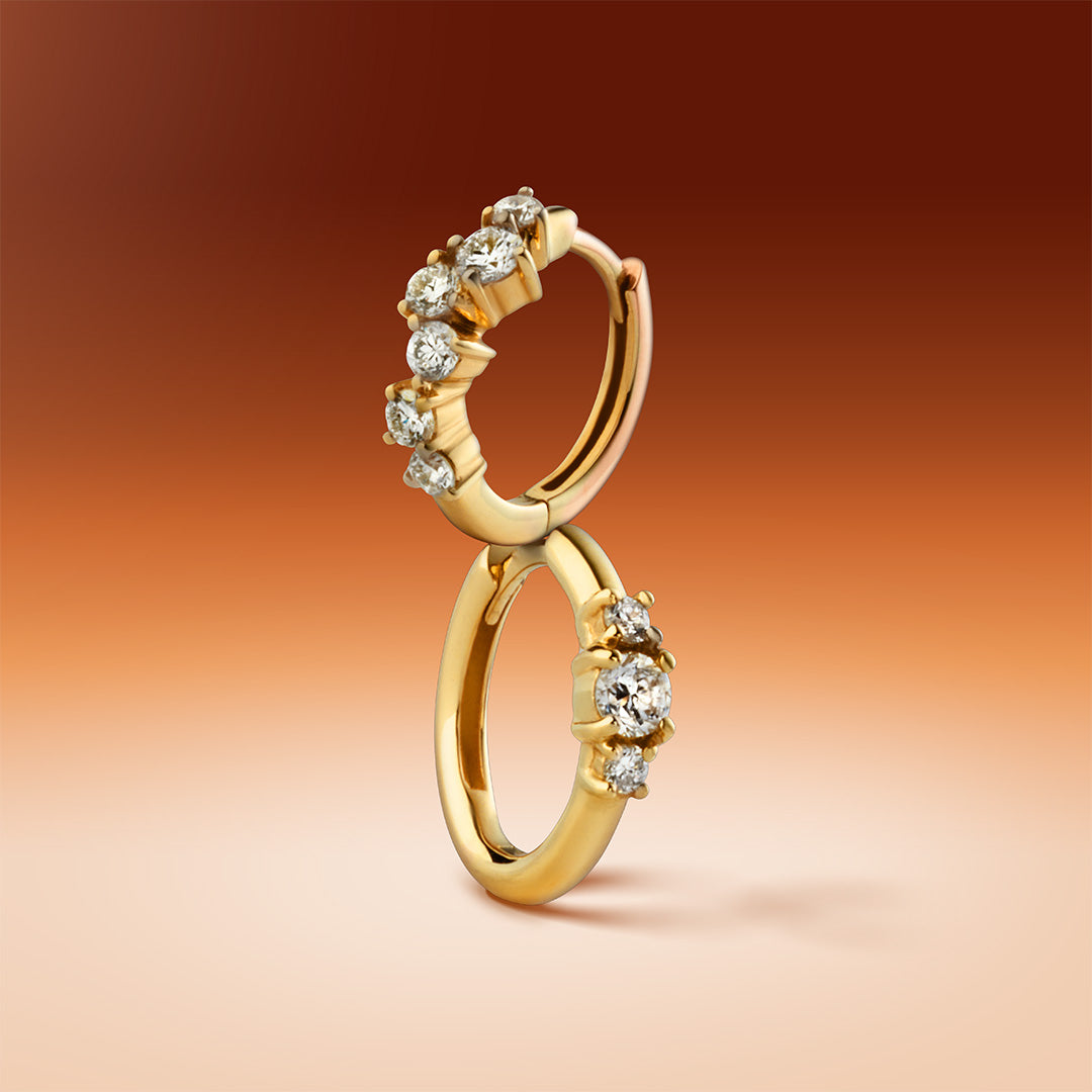 Orecchini a cerchio con diamanti (8mm)
