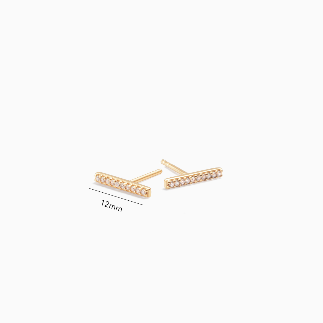 Large Zirconia Bar Studs