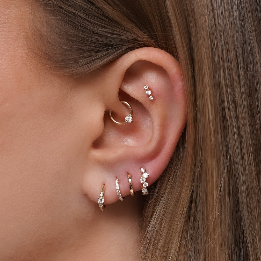 Orecchini a cerchio con diamanti (8mm)