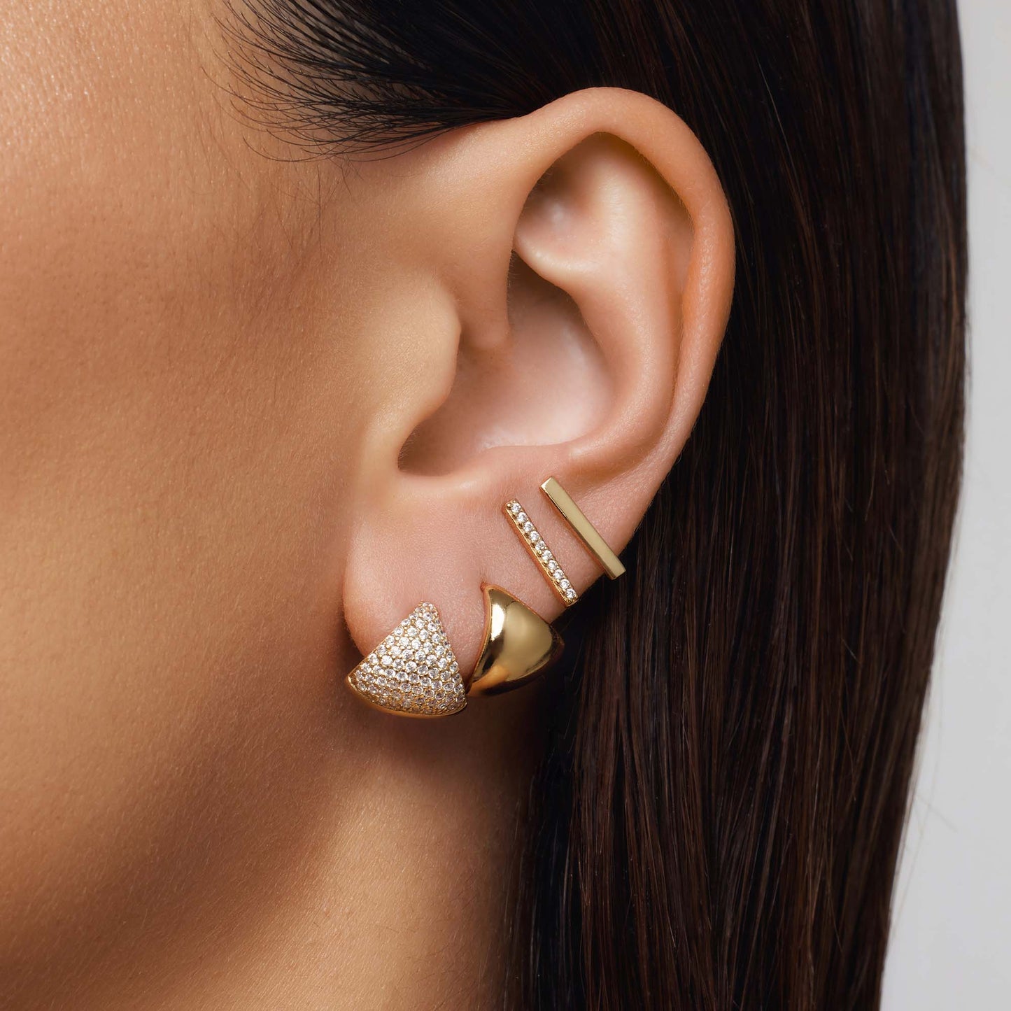 Large Zirconia Bar Studs