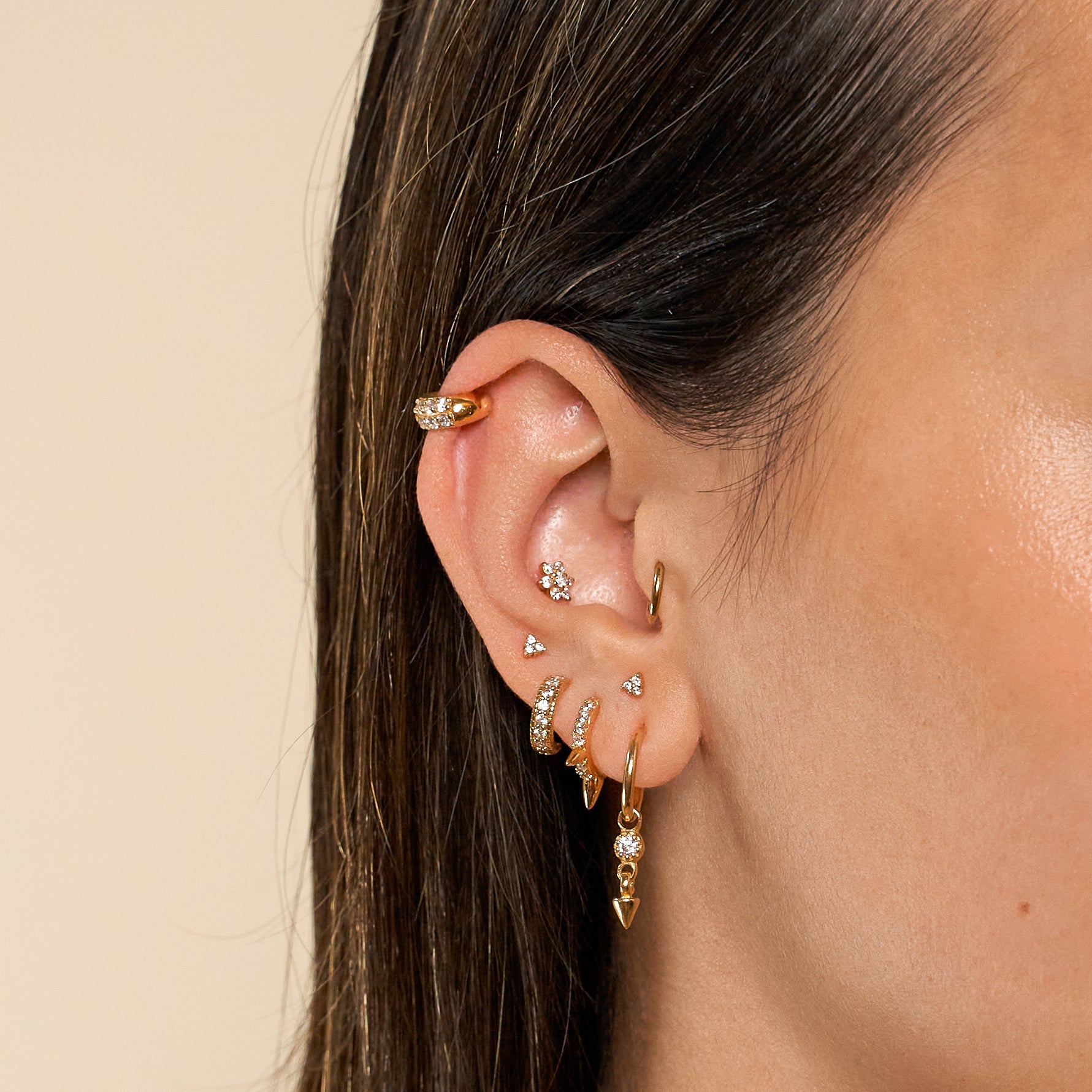 14k Gold Ball Earrings, Post Findings, Unisex Design, 8mm Size - Ruby Lane