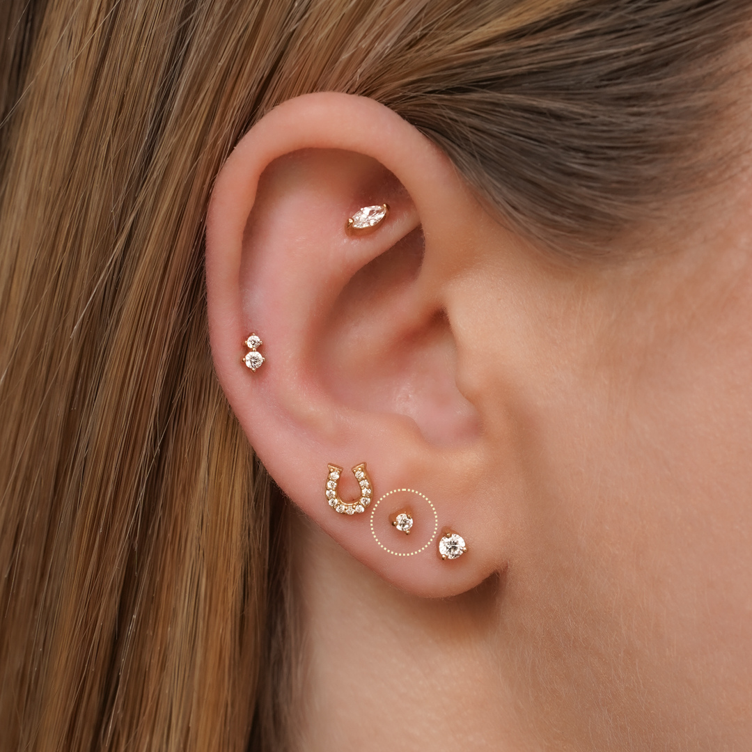 Small Classic Flatback Stud Earring