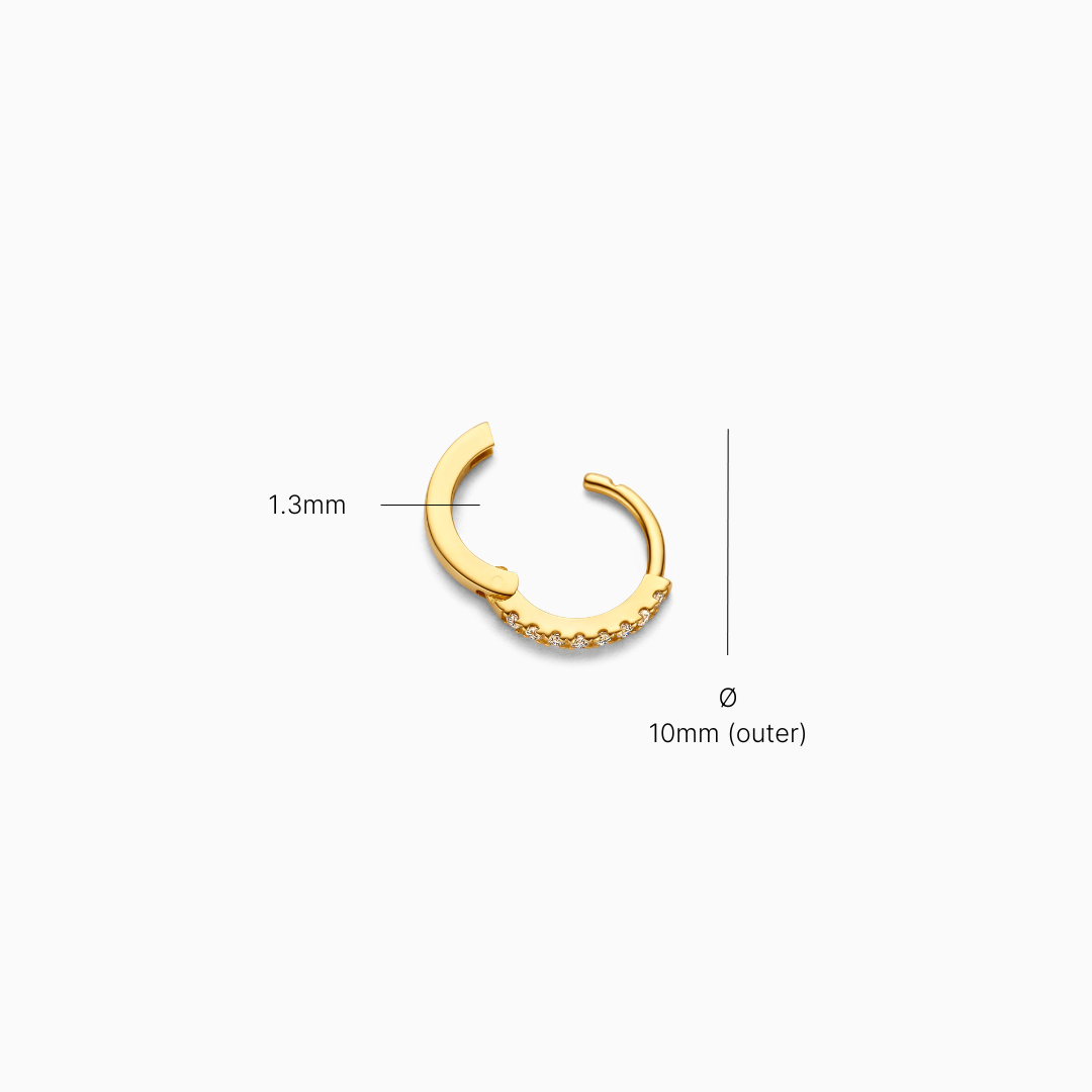Single Diamond Huggie (10mm)