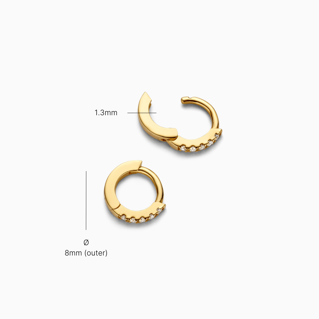 Diamond Huggies Set (8mm + 10mm)