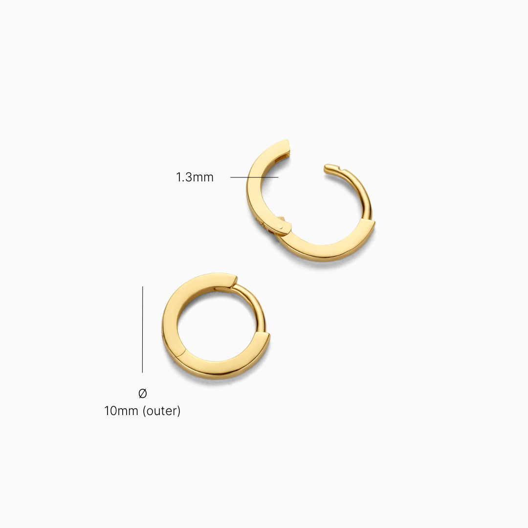 Set 3 Orecchini Huggie Placcati Oro 14kt – Perforazioni Helix, Trago E Conch – Gioielli Ipoallergenici In Acciaio Chirurgico
