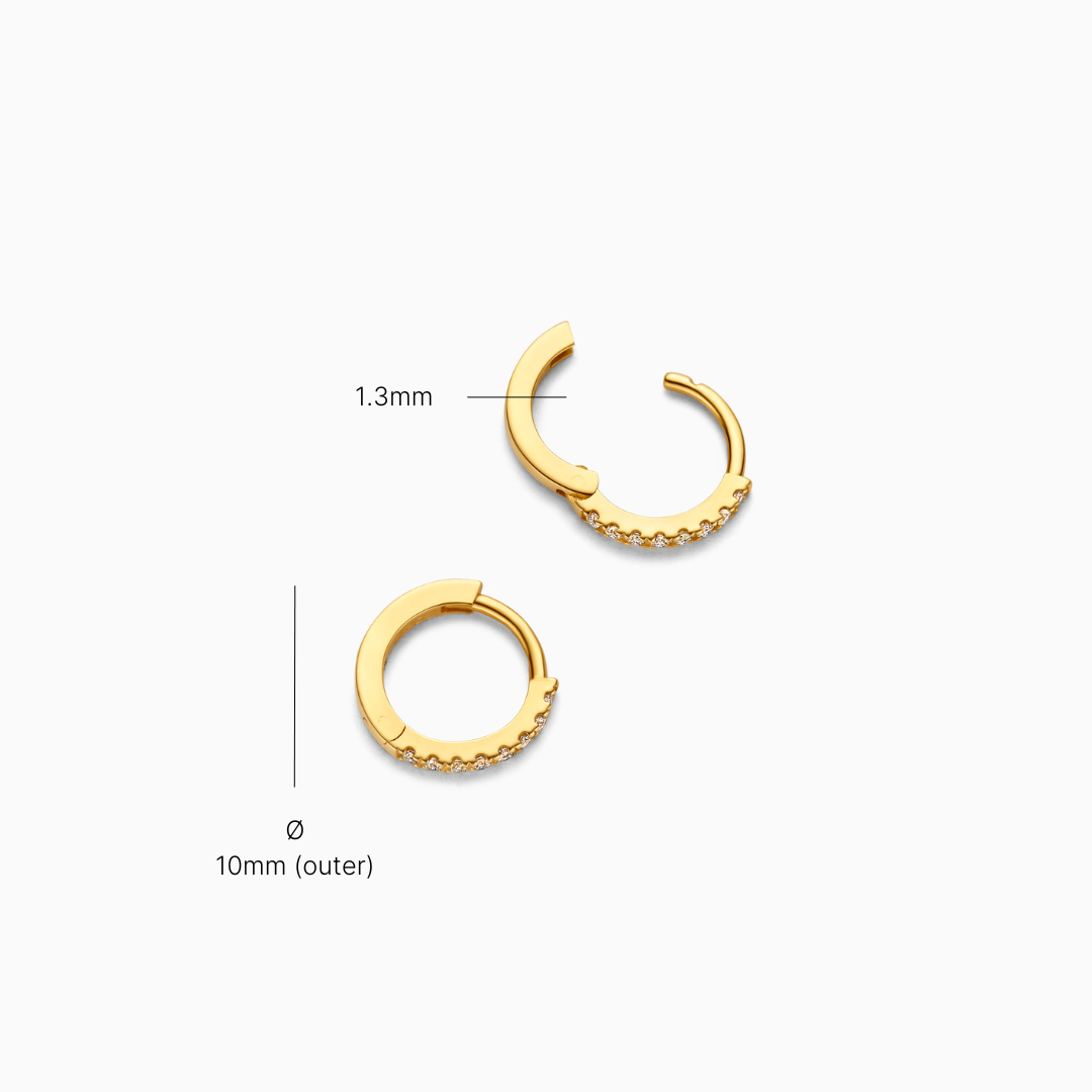 Diamond Huggies Set (8mm + 10mm)