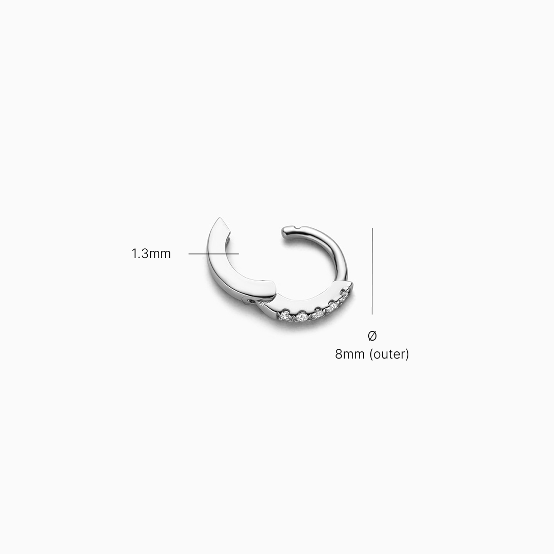 Single Diamond Huggie (8mm)