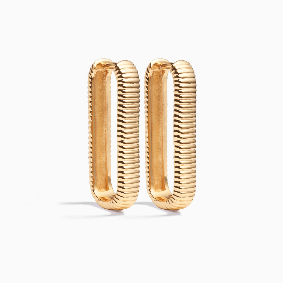 Large Ribbed Icon Hoops