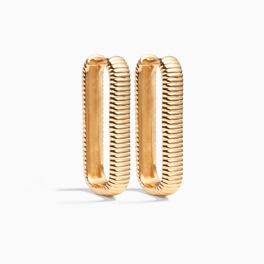 Large Ribbed Icon Hoops