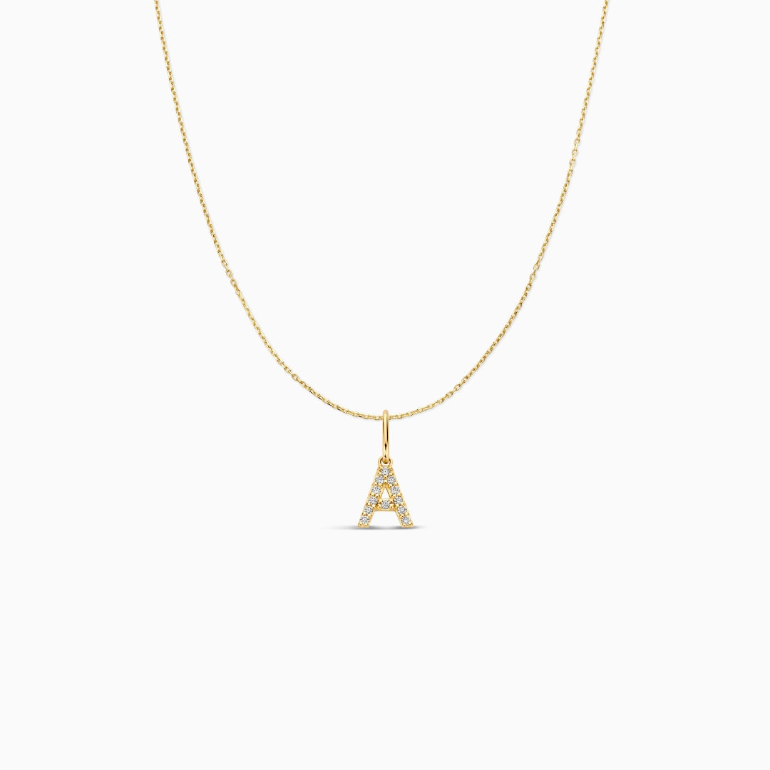 Diamond Initial Necklace Set