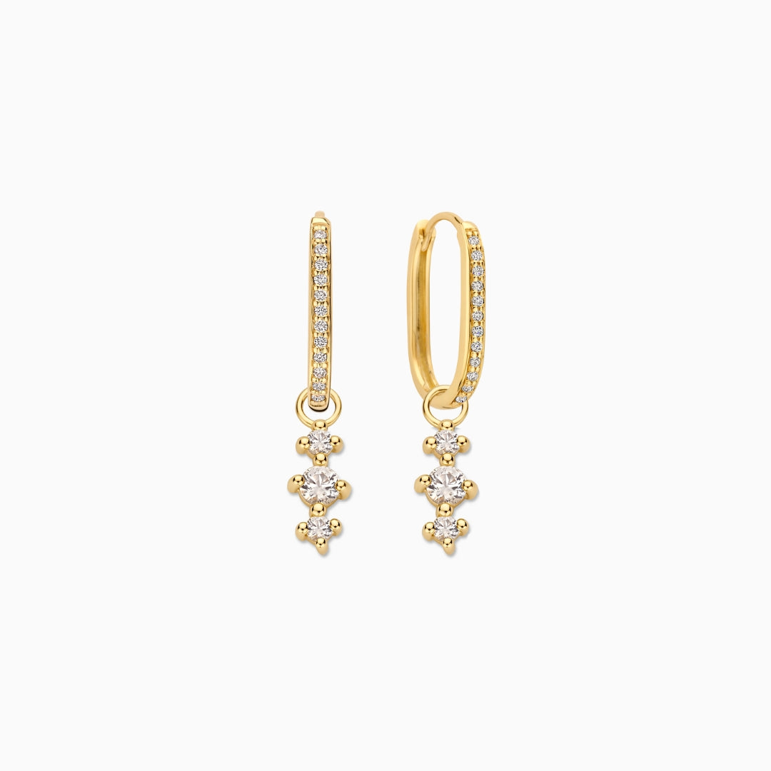 Diamond Icon Hoops & Charms Set