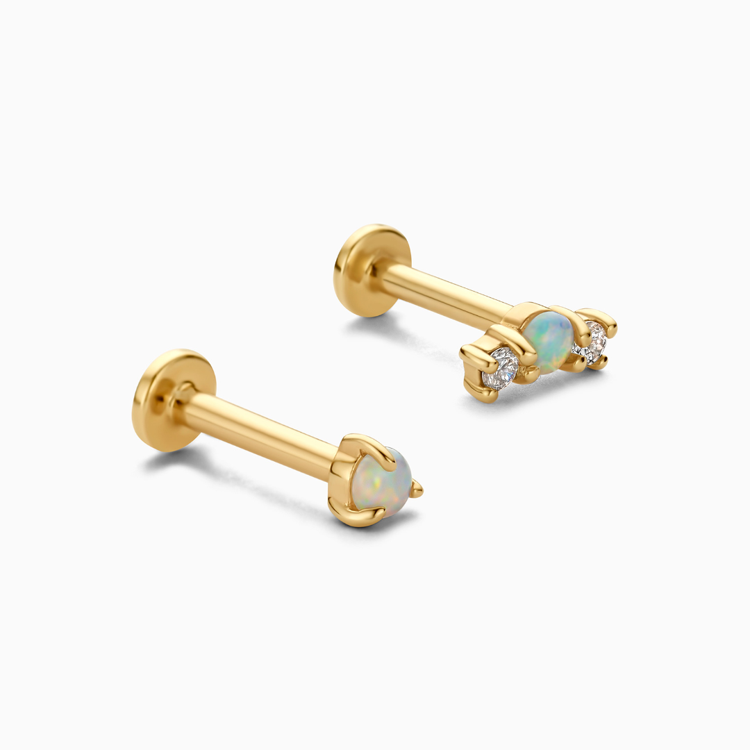 Opal & Diamond Piercing Set