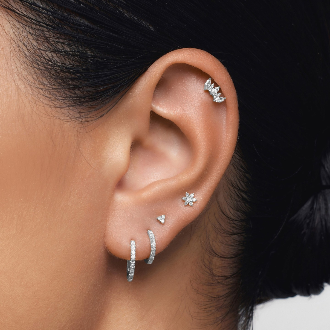 Single Diamond Huggie (12mm)