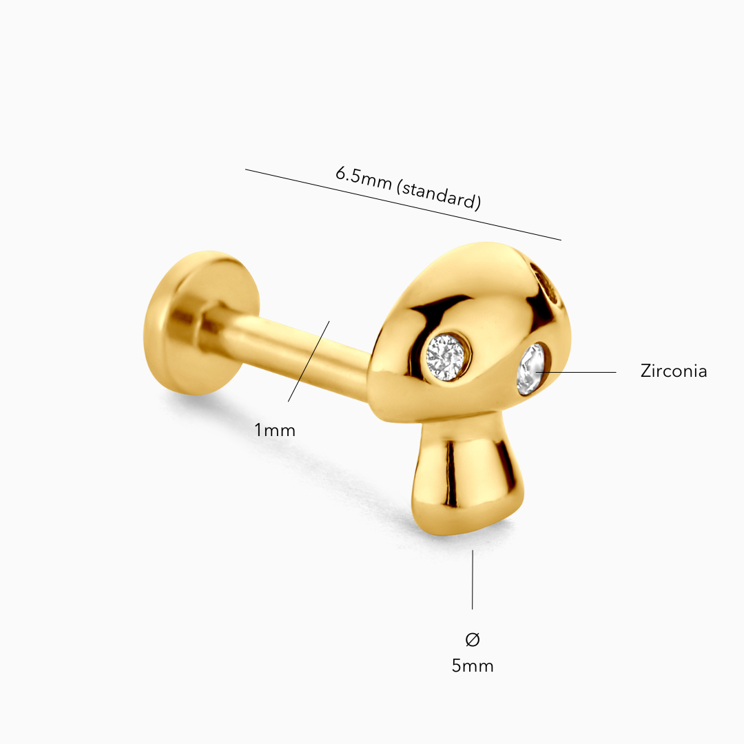 Mushroom Flatback Stud Earring