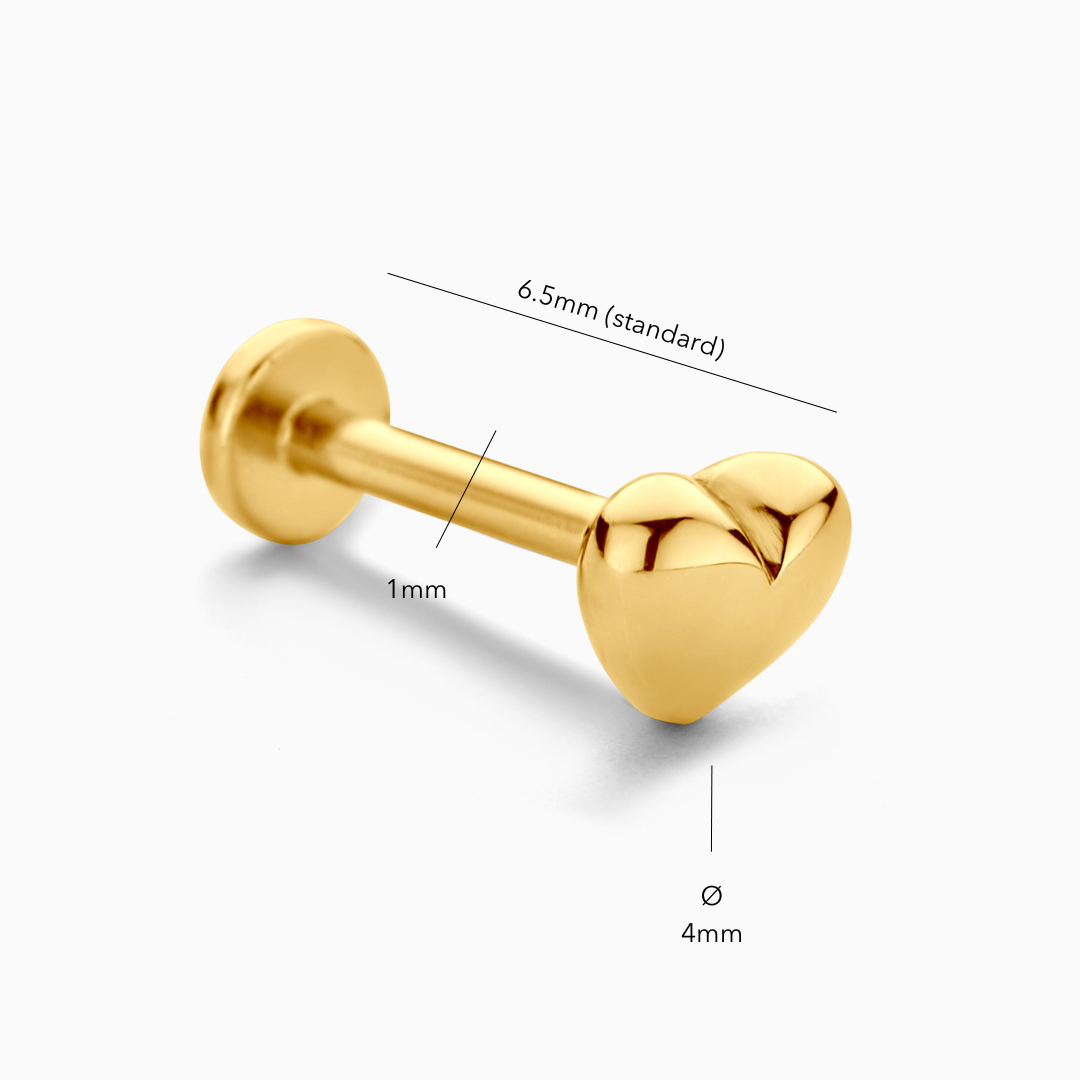 Heart Flatback Stud Earring