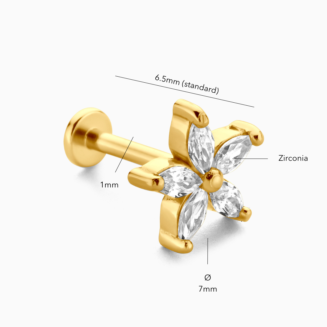 Flower Flatback Stud Earring