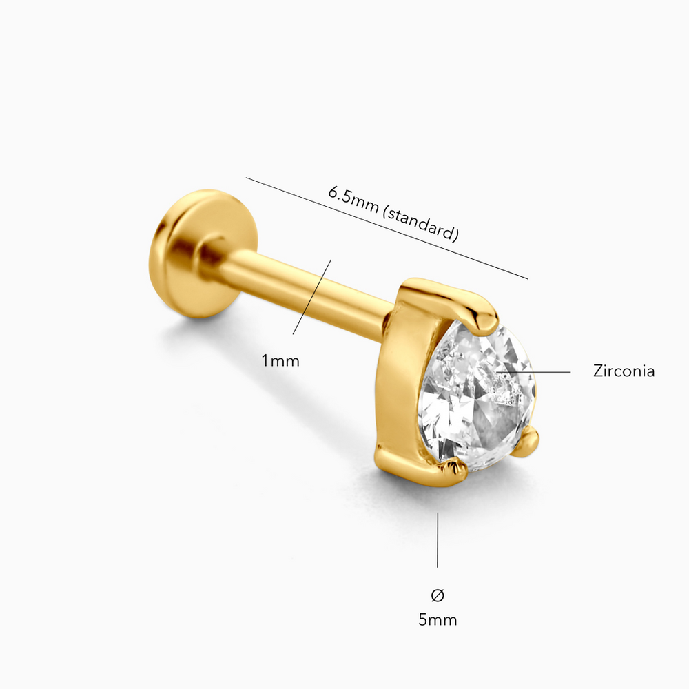 Drop Flatback Stud Earring