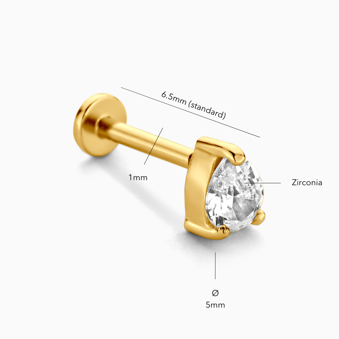 Drop Flatback Stud Earring
