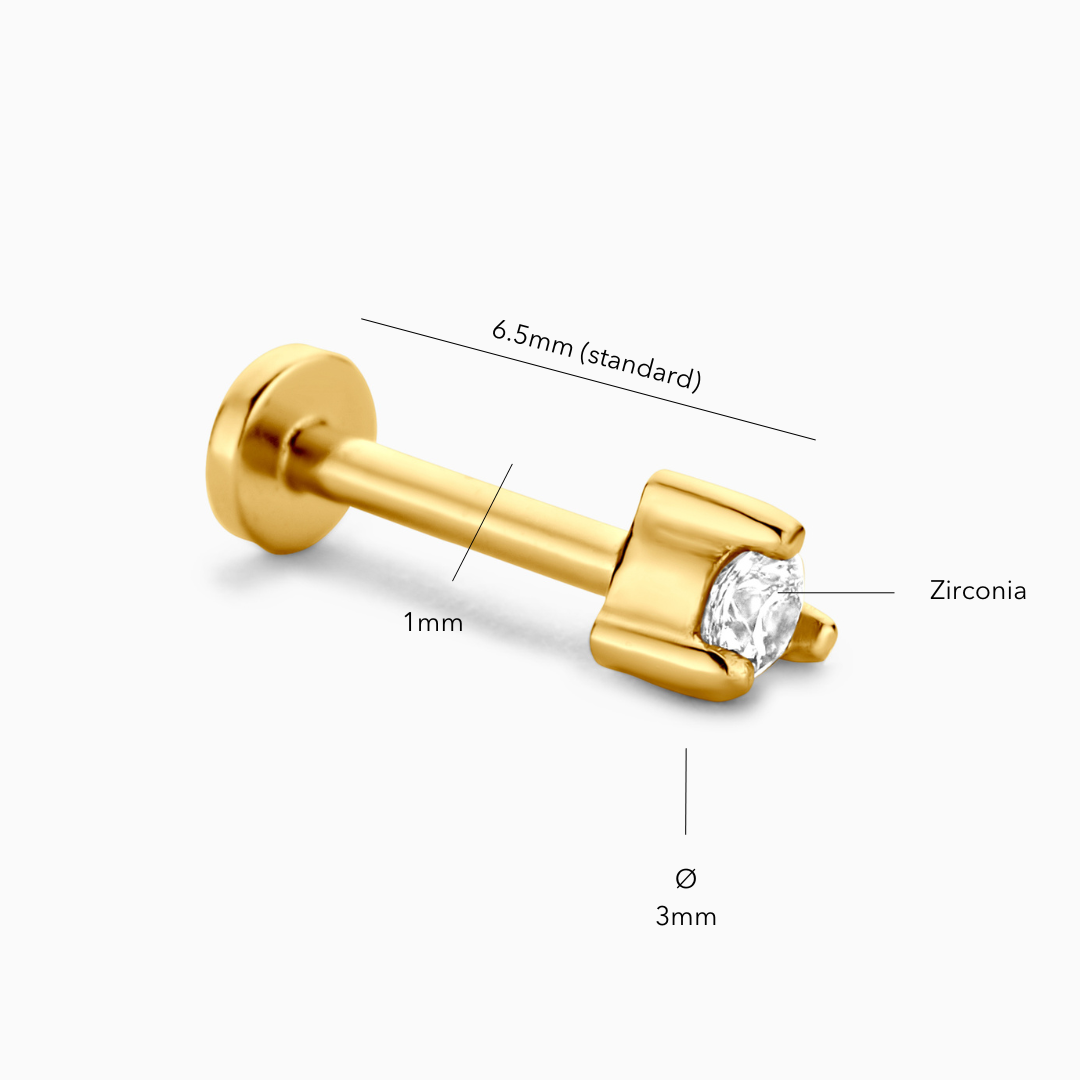 Small Classic Flatback Stud Earring