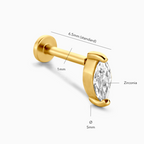 Marquise Flatback Stud Earring