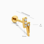 Thunderbolt Flatback Stud Earring