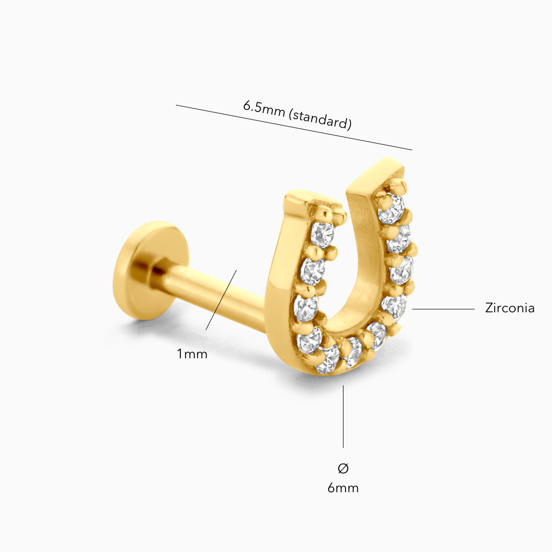 Horseshoe Flatback Stud Earring