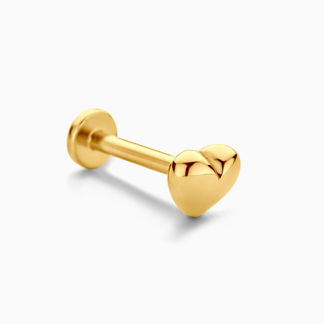 Heart Flatback Stud Earring