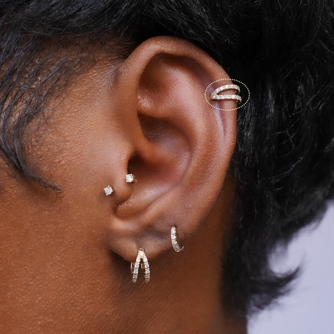 Diamond Sutton Cartilage Hoop (8mm)