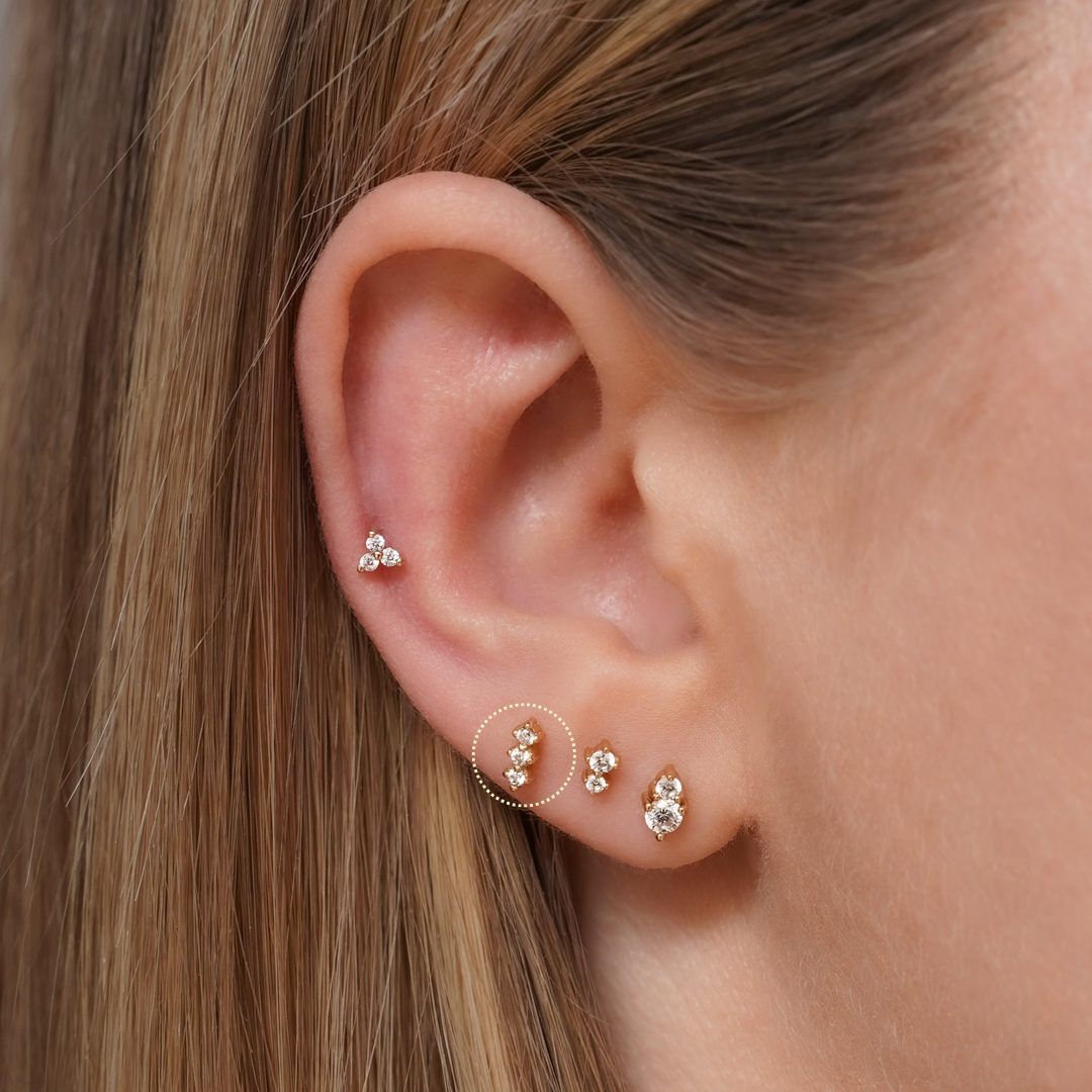 Trinity Flatback Stud Earring