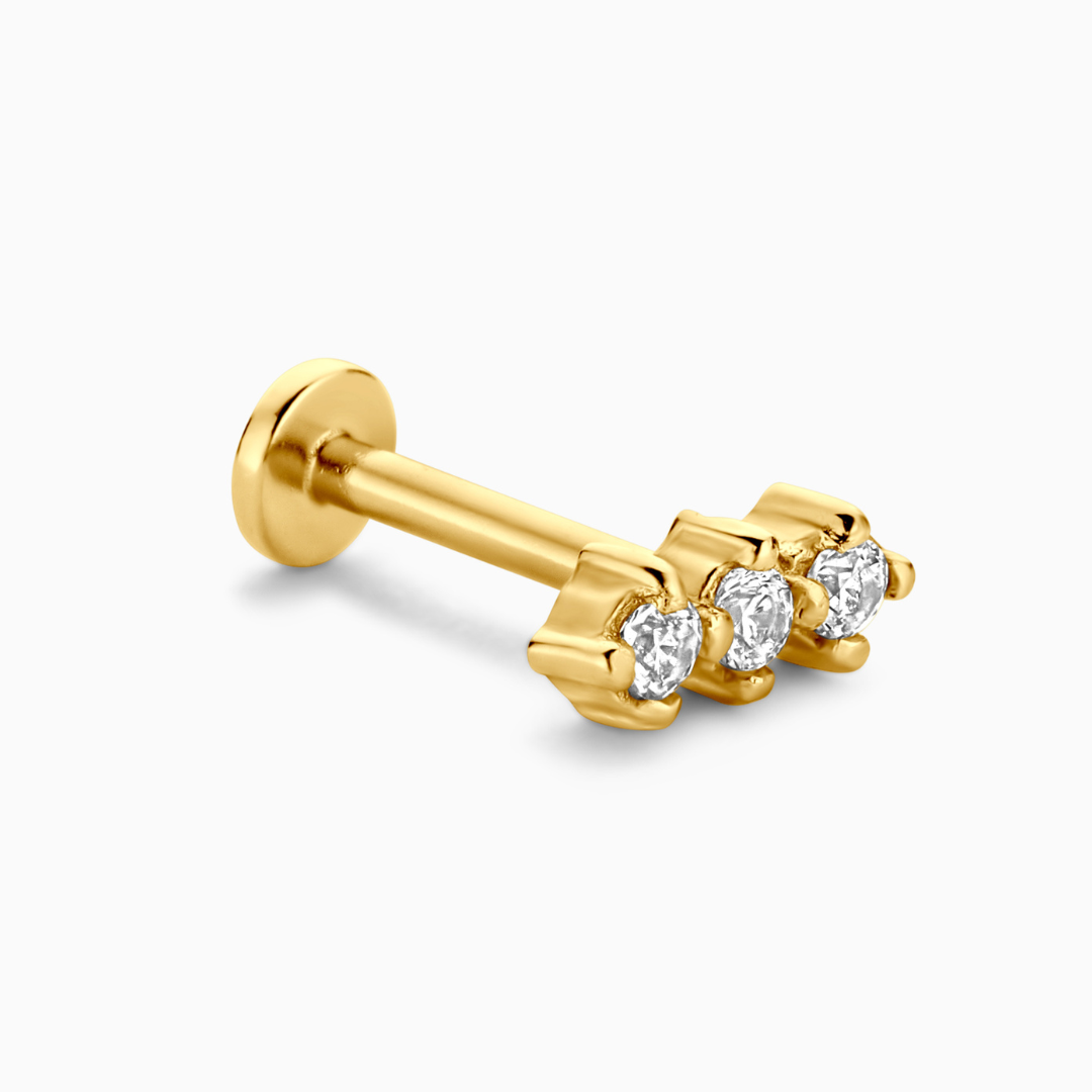 Trinity Flatback Stud Earring