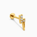 Thunderbolt Flatback Stud Earring