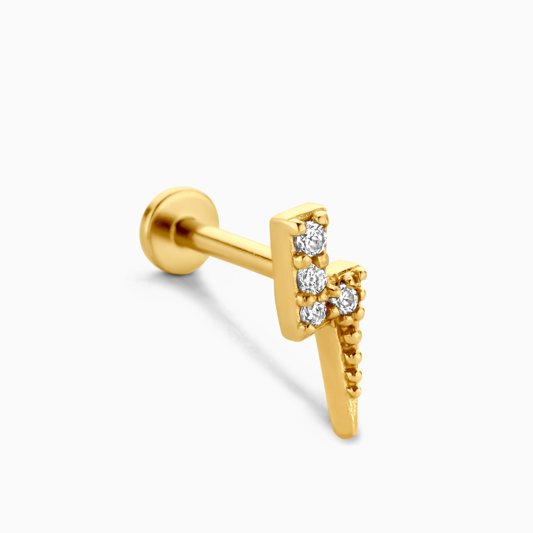 Thunderbolt Flatback Stud Earring