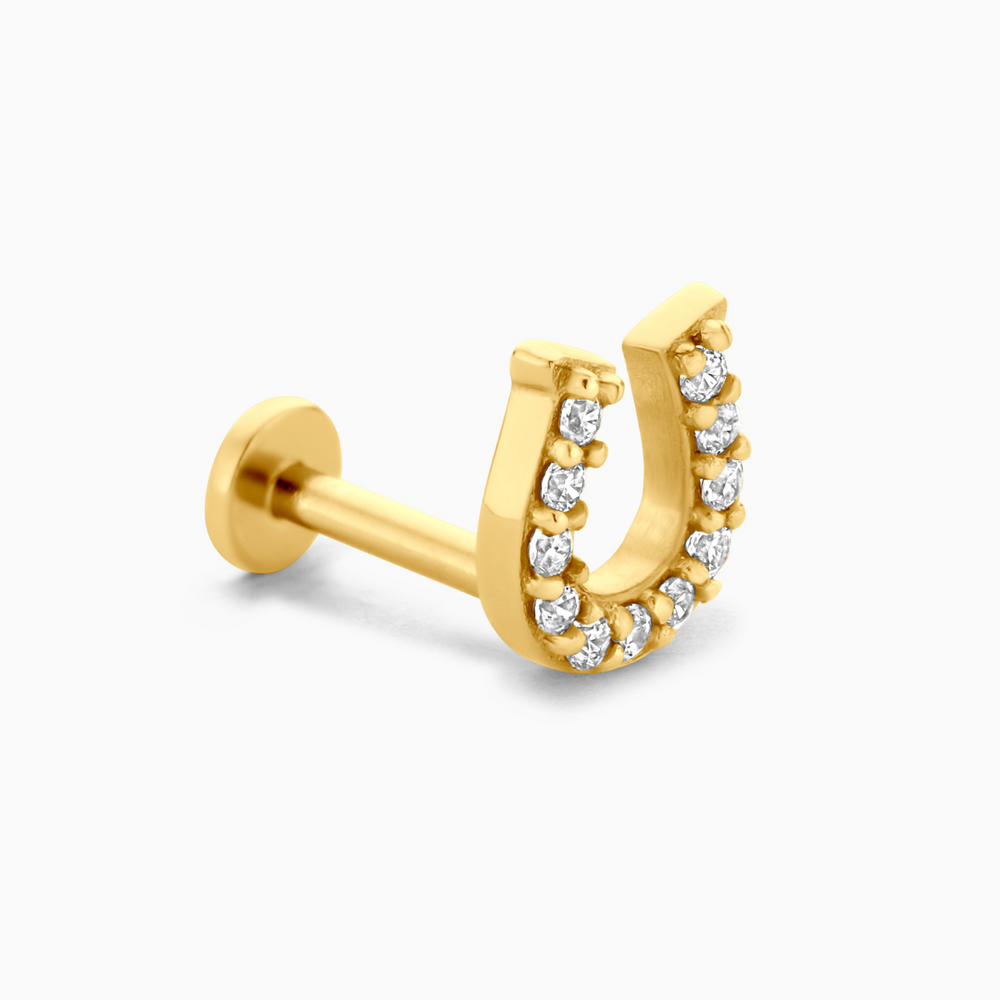 Horseshoe Flatback Stud Earring
