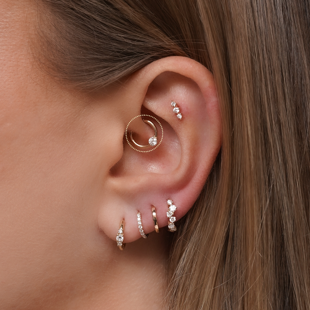 Diamond Solene Daith Piercing