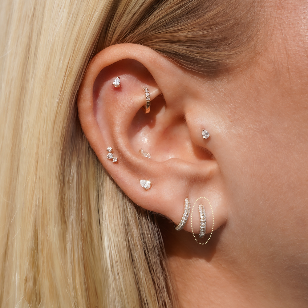 Diamond Pavé Huggie