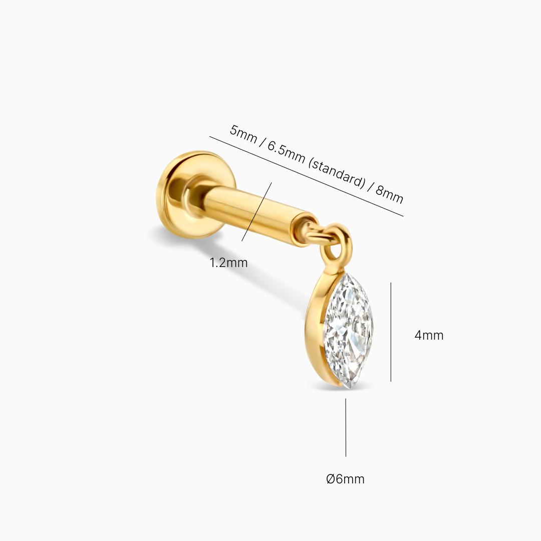 Diamond Floating Marquise Piercing
