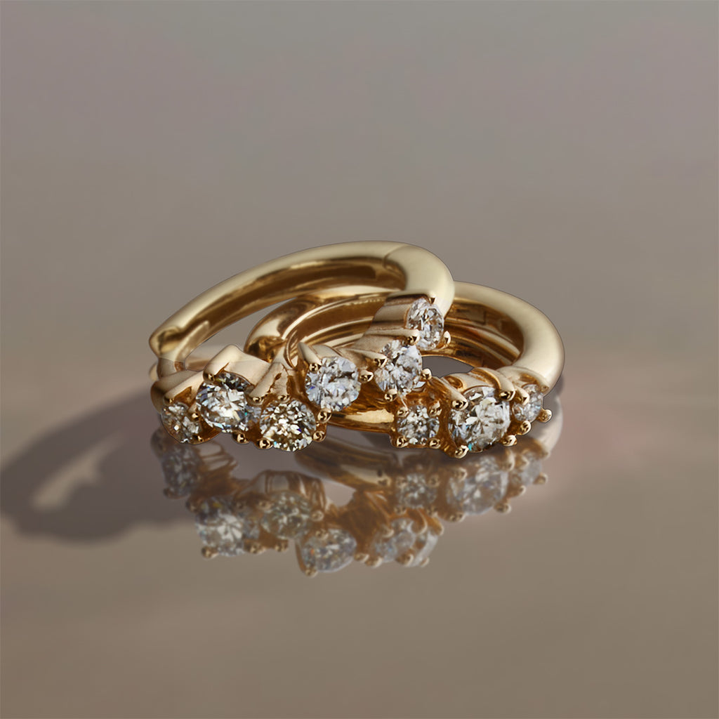 Orecchini a cerchio con diamanti (8mm)
