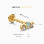 Opal & Diamond Piercing Set