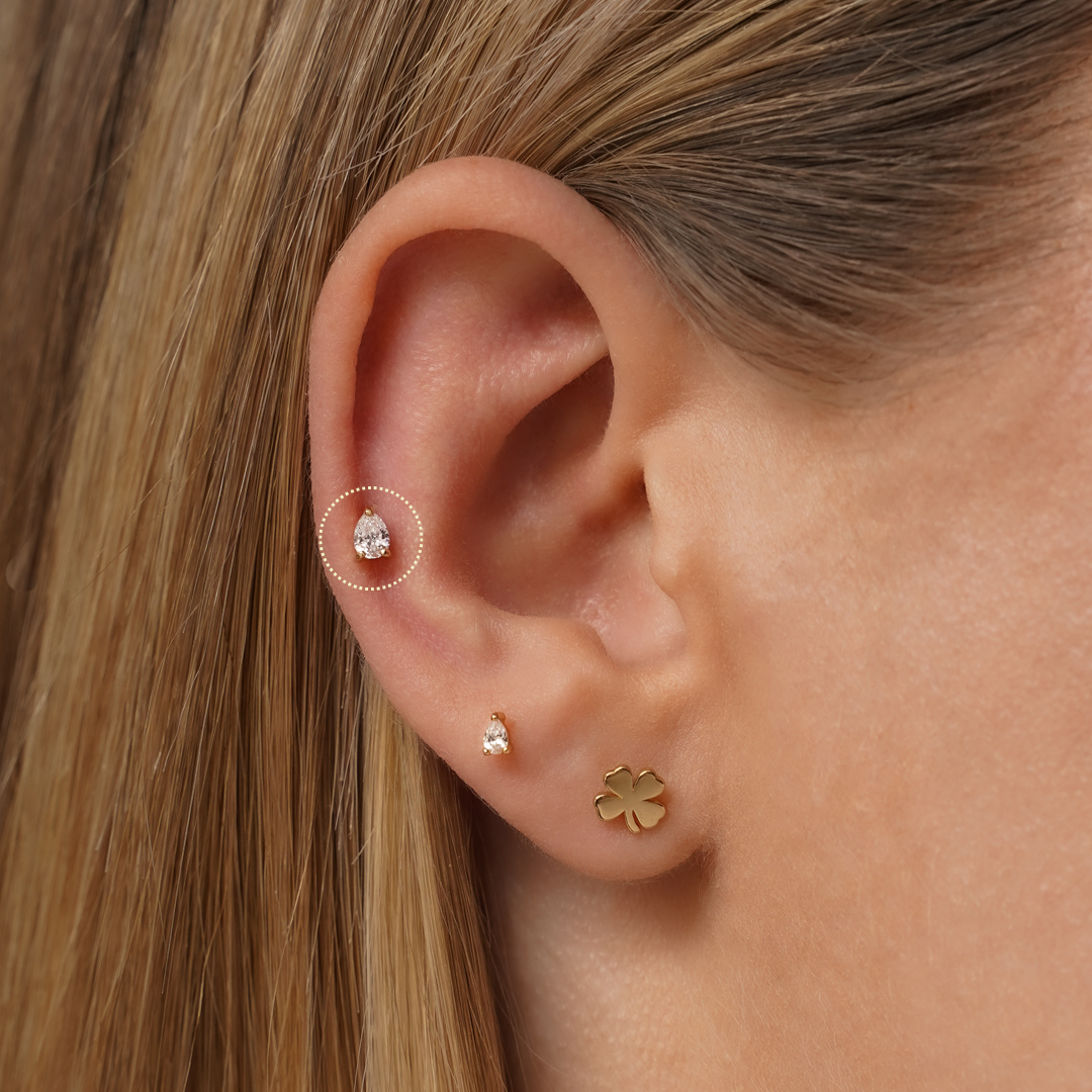 Drop Flatback Stud Earring