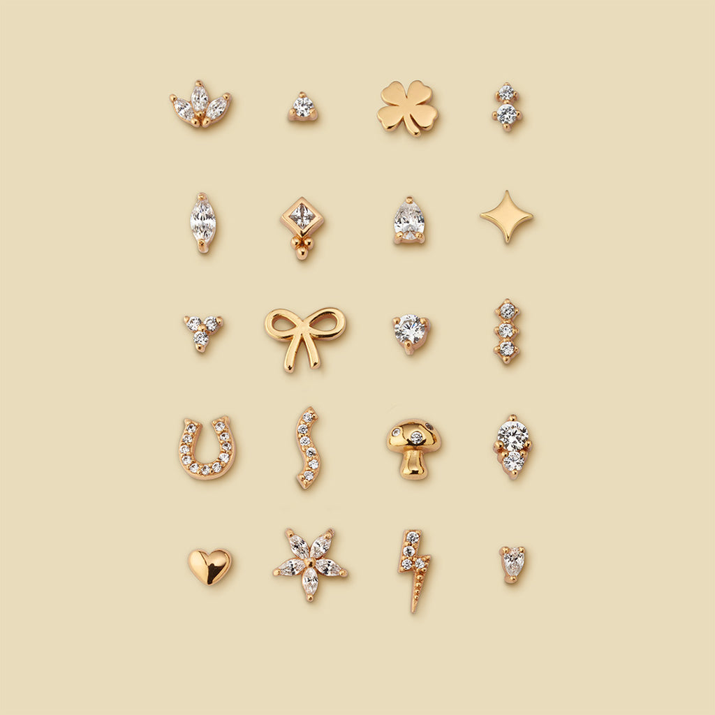 Small Drop Flatback Stud Earring