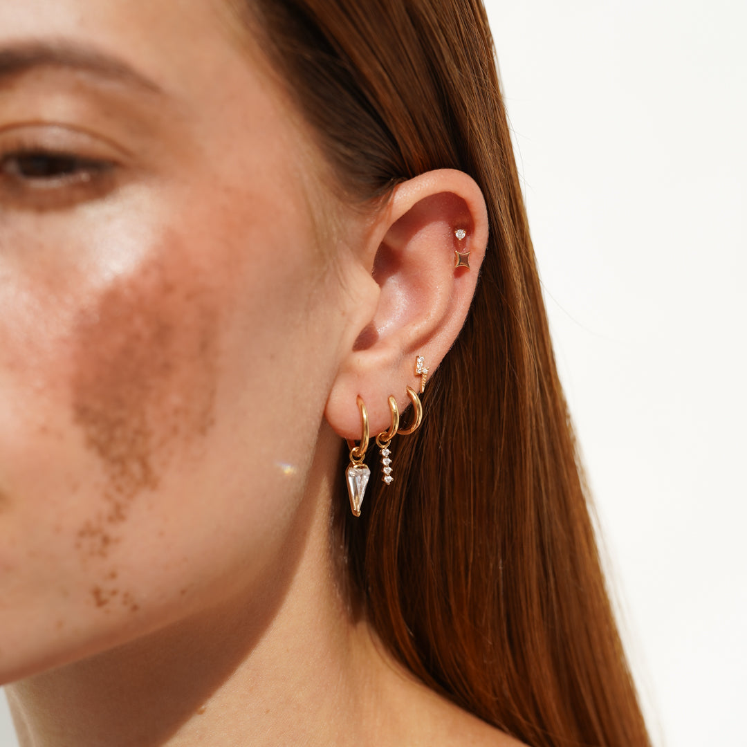 Thunderbolt Flatback Stud Earring
