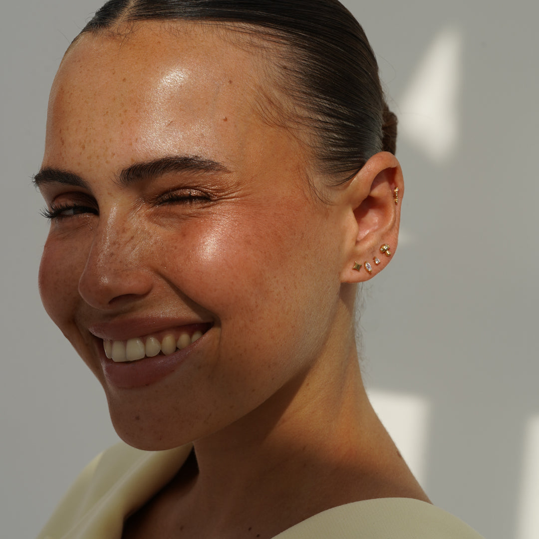 Small Drop Flatback Stud Earring