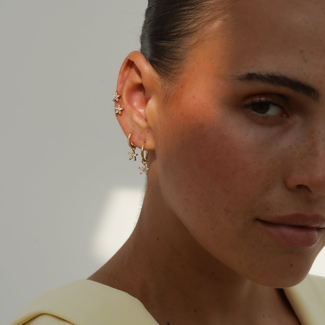 Flower Flatback Stud Earring