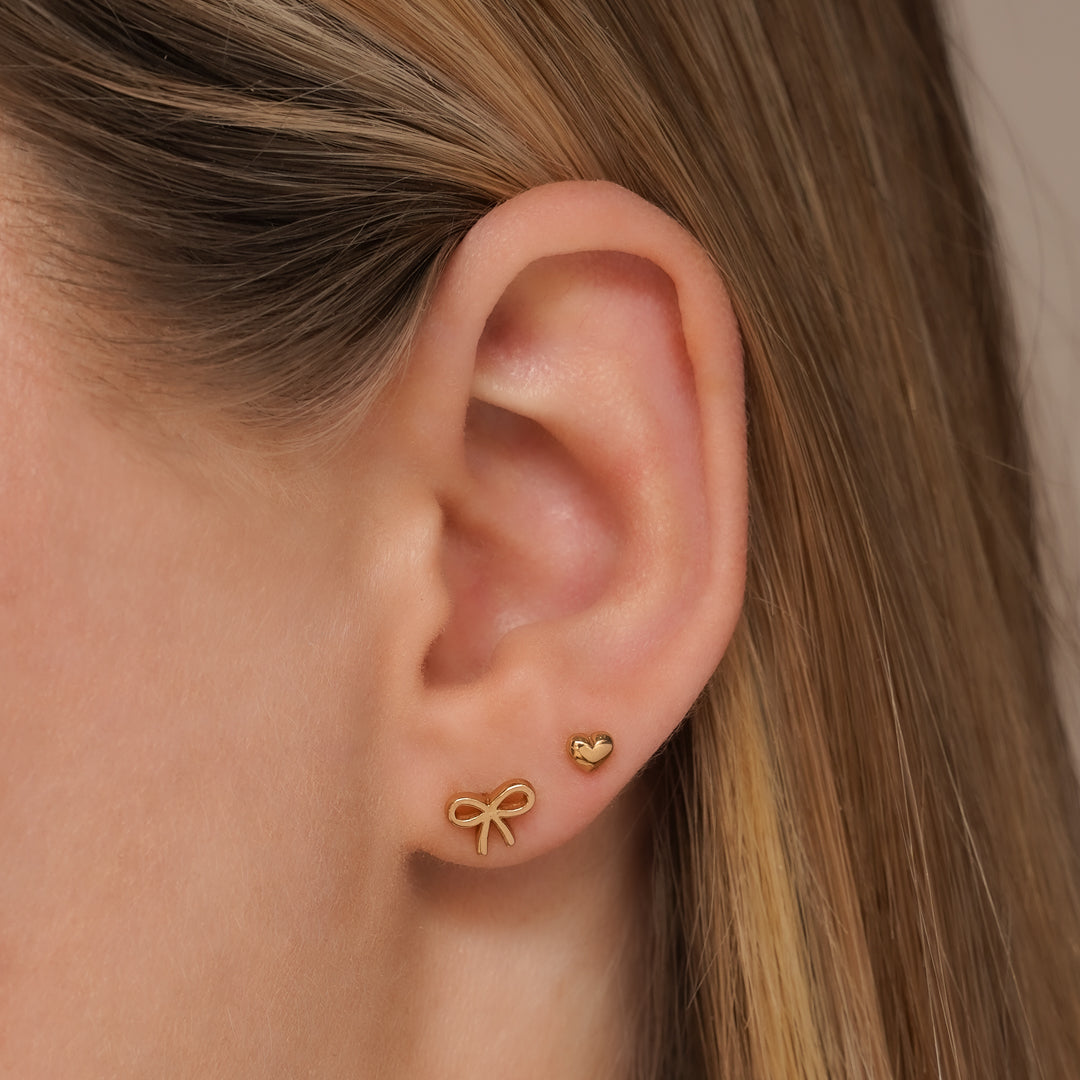 Heart Flatback Stud Earring