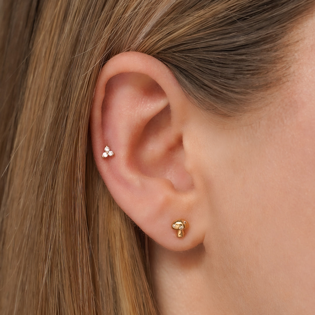 Lotus Flatback Stud Earring