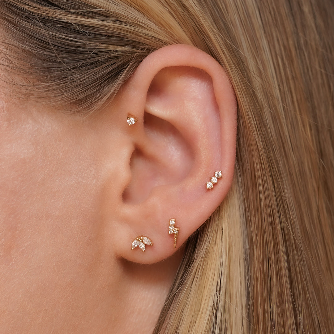 Trinity Flatback Stud Earring