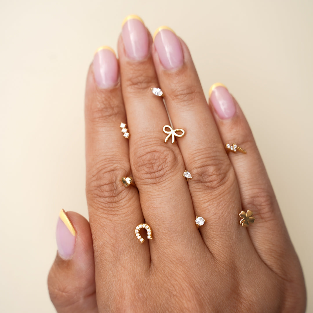 Clover Flatback Stud Earring