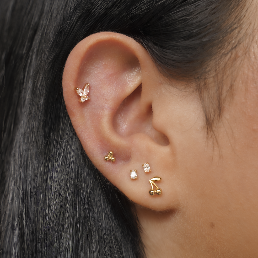 Butterfly Flatback Stud Earring