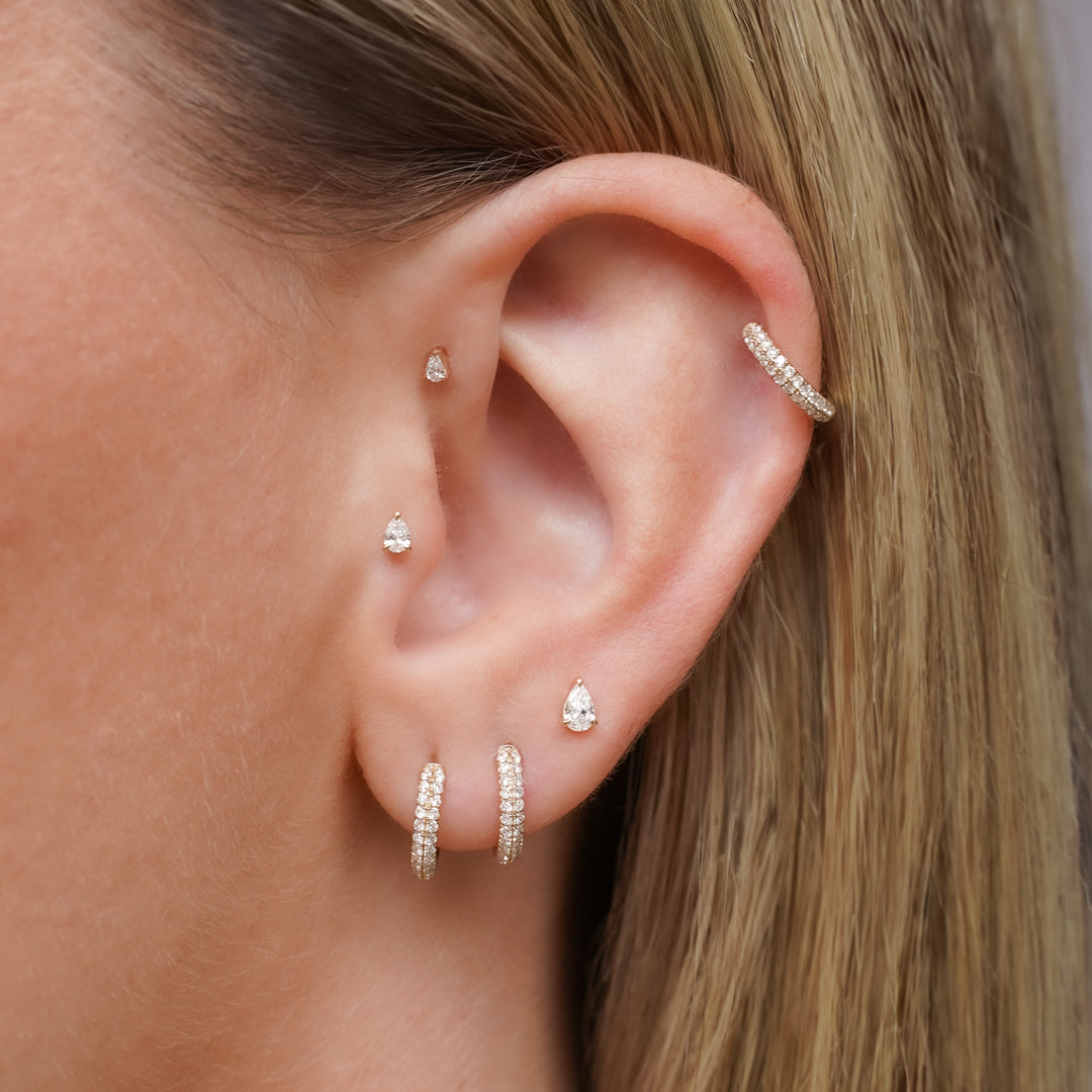 Diamond Pavé Huggie