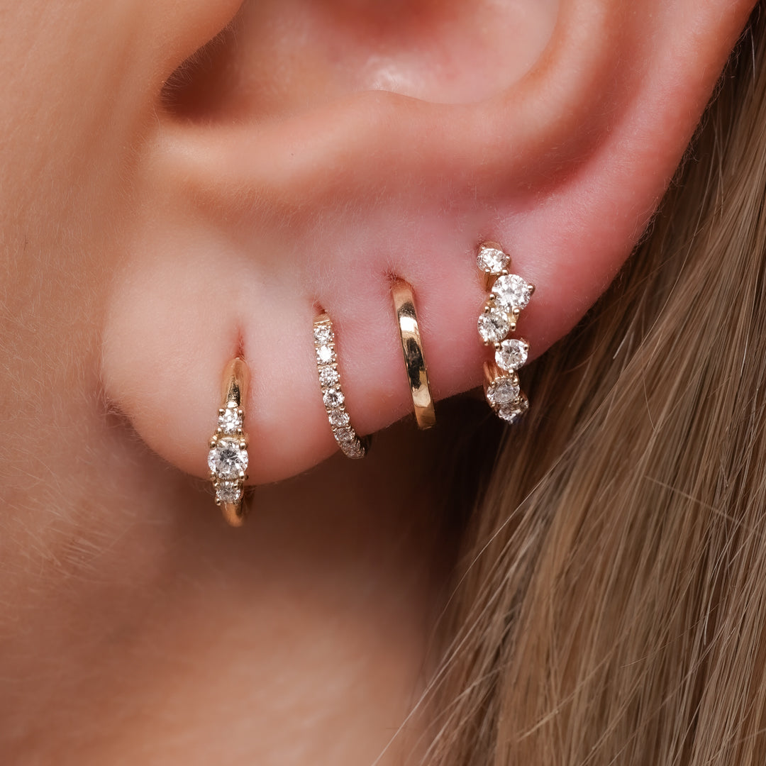 Orecchini a cerchio con diamanti (8mm)
